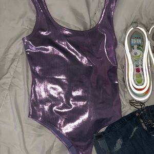 Forever 21 purple shimmer bodysuit